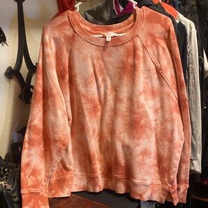 Time and Tru Peach Tie-Dye Sweatshirt